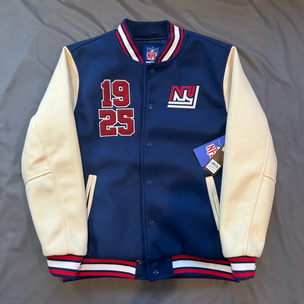 Authentic NFL / New York Giants Wool / Quilted Varsity Jacket (BRAND NEW W TAGS)